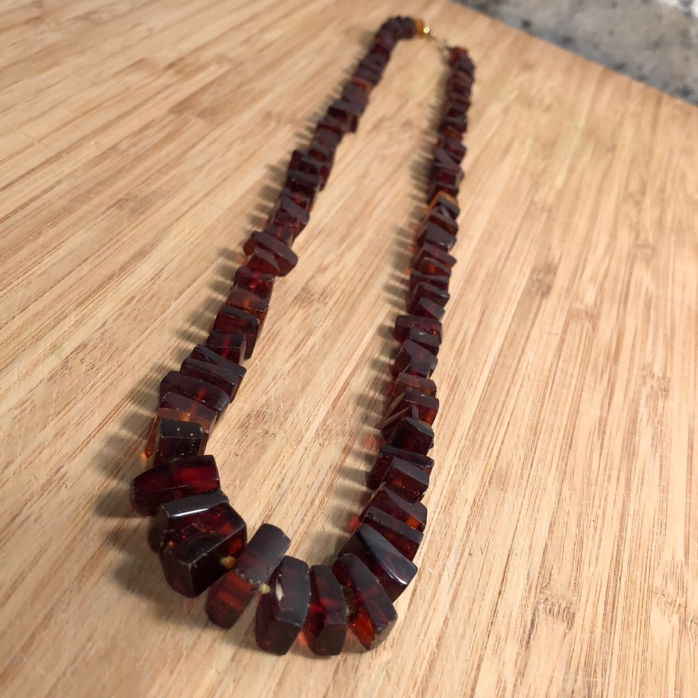 Root beer amber necklace